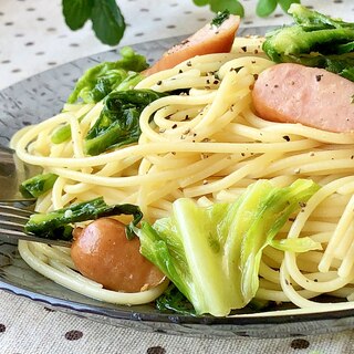 春の一品♡春キャベツと菜花のパスタ